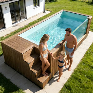 Grande piscine rectangulaire hors sol avec système de filtration et échelle pour jardin - Product Image 2