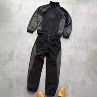 Veste coupe-vent en nylon respirant et léger, taille plus, pour l'hiver, fabriquée par Ventura Custom Manufacturers, avec pantalon de survêtement et joggers assortis.