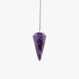 La mejor calidad Natural Healing Reiki Chakra Amethyst Cono facetado Péndulo pulido Dowsing Love Crystal Péndulo para meditación - Product Image 2