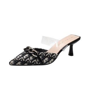 Sandales à talons hauts en daim pour femmes, très tendance, confortables, style à enfiler, design sexy - Product Image 2