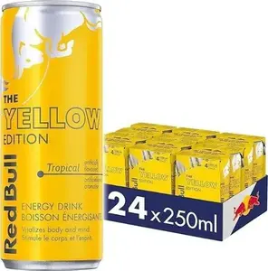 Bebida Energética Tropical RedBull Edición Amarilla con Ginseng, 114 mg de Cafeína, Taurina, Vitaminas B, Sin Azúcar, Caja de 330 ml - Product Image 6
