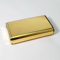 Power Bank Ultra Tipis Portabel Berlapis Emas 24kt Mewah OEM yang Dipersonalisasi, Baterai Eksternal 15000mAh