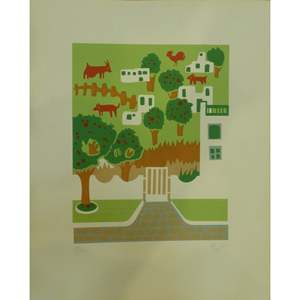 Lienzo con estampado original a mano en español, listo para colgar, para decoración de pared del hogar, 13 x 14, Abcp-245 - Product Image 1