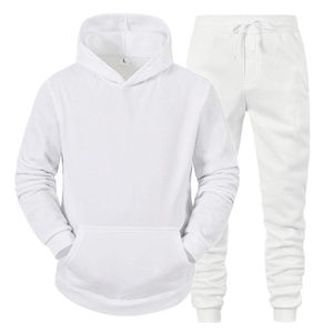 2025 calidad superior nuevo estilo hombres chándal en blanco Jogging trajes ropa deportiva estampado correr gimnasio 100% algodón chándales para hombres - Product Image 1