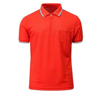 Camisetas de polo para hombre con logotipo personalizado Slim Fit 100% algodón a rayas cuarto de cremallera manga corta polos de golf elegantes diseñados para hombres - Product Image 1