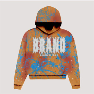 Sweat à capuche oversize en coton de haute qualité 500GSM sérigraphie personnalisée High Street quantité minimale de commande bas polaire pour hommes - Product Image 6