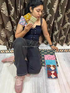 Nueva cubierta dura hecha a mano Real tela Cierre de hilo seguro diarios Boho Vintage cubierta colorida sin forro hoja reciclada diarios - Product Image 2