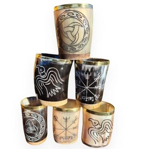 Meilleures tasses à shot en corne de buffle faites à la main Corne de vache en verre à boire Corne de boeuf Tasse Viking pour les fêtes et les toasts - Product Image 4