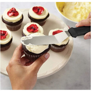 Spatule Couteau à Pâtisserie en Acier Inoxydable AG611A Écologique Longue de 4 Pouces Forme Ovale pour Gâteaux Crèmes Pâtisseries Style Ins - Product Image 6