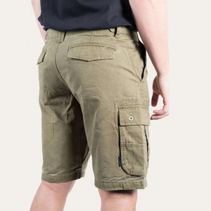 Pantalones cortos informales de cintura media para hombre, tejido de algodón, impermeables, antiarrugas, patrón sólido, multibolsillos para verano al aire libre - Product Image 3