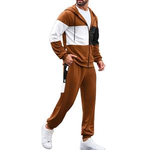 ชุดเซ็ต 2 ชิ้น เสื้อฮู้ดดี้และกางเกงขายาวผ้าฝ้าย 100% สำหรับผู้ชาย มีซิป เหมาะสำหรับกิจกรรมกลางแจ้ง รับสกรีนโลโก้ ชุดจ็อกเกอร์ ชุดแทรคสูท ชุดลำลองแบบยูนิเซ็กส์ - Product Image 2