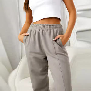 ชุดวอร์มขากางเก60% ใส่สบายกางเกง40% ผ้าฝ้ายโพลีเอสเตอร์ฟอกสีดำ - Product Image 6