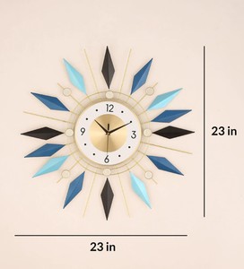 Relojes de Pared Decorativos de Latón con Diseño de Pétalos y Flechas Multicolores, Decoración Moderna para el Hogar - Product Image 3