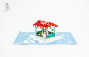 ร้านค้าคริสต์มาส Pop Up การ์ดการใช้งานสําหรับวันคริสต์มาสขายส่งจากเวียดนามผู้ผลิตงานฝีมือขายร้อน - Product Image 2