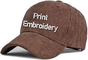 Gorra de béisbol de pana de 6 paneles de alta calidad nueva llegada diseño personalizado logotipo bordado multicolor para hombres y mujeres - Product Image 6