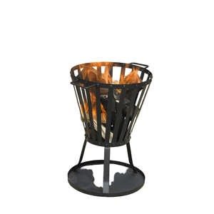 Brasero d'extérieur en métal et fer forgé, design moderne, pour barbecue, terrasse, chauffage extérieur, design haut de gamme, facile à utiliser, finition noire. - Product Image 1