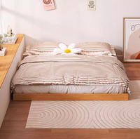 Cama doble minimalista moderna ajustable, dormitorio principal de madera de estilo japonés, cama de suelo Tatami tamaño King, cama de suelo francés Modular