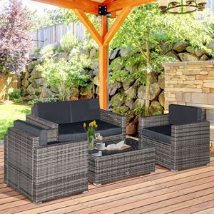 Ensemble de canapés en rotin pour jardin, mobilier de patio extérieur pour cour, tout neuf - Product Image 4