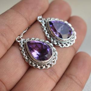 Boucles d'oreilles pendantes en pierre turquoise tendance, argent sterling 925 plaqué platine, bijoux pour femmes - Product Image 2