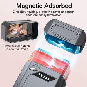 Rasoir électrique rechargeable USB-C, portable, sans fil, étanche, outil de soin du visage avec étui de voyage et tête de rechange IPX7 - Product Image 3