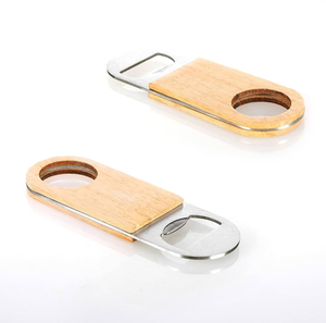 Abrebotellas de acero inoxidable Venta caliente barman tamaño personalizado abridor de botellas de cerveza de madera Nuevas artesanías - Product Image 5