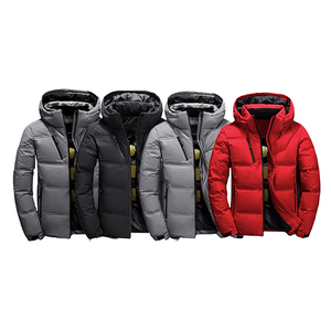 Men's Custom Winter Jacket Slim Casual Windproof <b>Warm</b> <b>Waterproof</b> Puffer Thick Hood Fur Decoration New Condition Canvas Clothing - Product Image 1