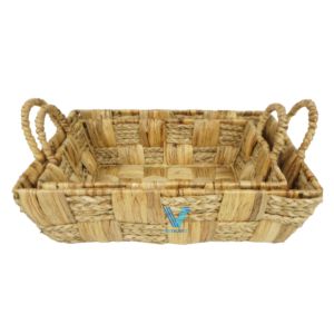 Plateaux de salle à manger de taille personnalisée Plateau de jacinthe d'eau en jonc de mer Décoration de cuisine Garde-manger Accent de décoration intérieure - Product Image 2