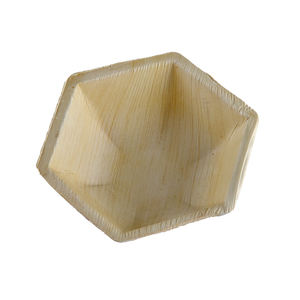 Bol à dîner hexagone biodégradable écologique de la meilleure qualité, vaisselle jetable compostable en feuille de palmier pour mariage et événements - Product Image 5