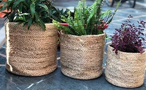 Panier et jardinière circulaires en jute tressée, style moderne, écologique, avec design flexible - Product Image 2