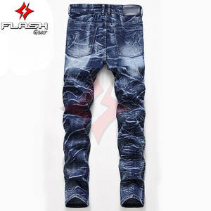 Pantalones Vaqueros Unisex Transpirables con Roturas y Pintura, Estilo Casual de Verano, Corte Ajustado, Pierna Recta, Denim Desgastado, Pantalones de Motociclista para Todas las Temporadas - Product Image 2