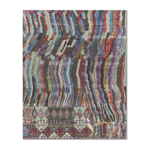 Alfombra de Lana Tejida a Mano Weaver Art Tha-5009, Diseño Geométrico Rojo Anaranjado, para Decoración de Sala de Estar, Rectangular de 4m, para Pasillo - Product Image 1