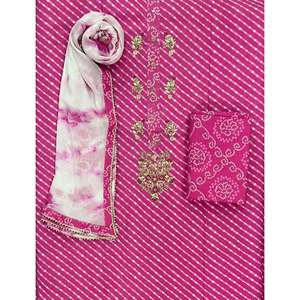 Conjunto de traje de algodón sin coser para mujer, estampado a mano - Product Image 1