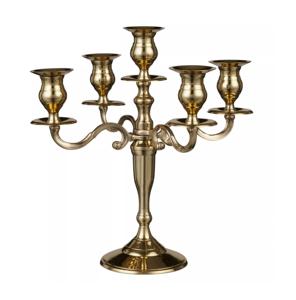 Candélabre de mariage en métal bronze à 3 bras de vente chaude de conception en relief pour la décoration de la maison pour Noël. - Product Image 6