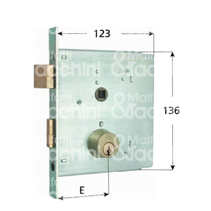MORTICE <b>LOCK</b> 2 throws and <b>latch</b> Fixed cylinder - Product Image 1