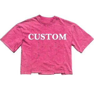 Fabricante de camisetas de calidad superior Costura de contraste personalizada Costuras superpuestas Patchwork Camisetas de algodón hechas a medida Hombres - Product Image 4