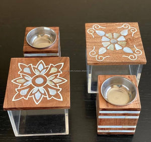 Juego de quemadores Bakhoor con incrustaciones de madera de alta calidad Juego de quemadores de incienso Caja de bandeja de alta calidad Precio al por mayor de LUXURY CRAFTS - Product Image 1