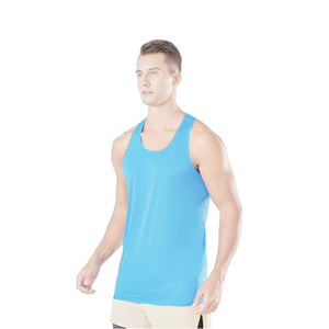 เสื้อกล้ามแขนกุดสำหรับผู้ชายผ้าคอตตอนแบบตาข่ายแห้งเร็วชุดใส่เล่นฟิตเนสยิมกระดุมจากผู้ผลิตเชือกถักตกแต่งรู - Product Image 3