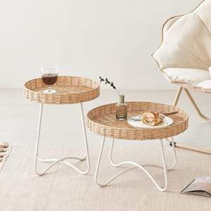 Nouvelle conception de table ronde en rotin naturel tissé à la main, tables basses rondes en rotin de haute qualité, salon, fabrication au Vietnam - Product Image 5