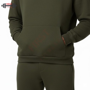 Survêtement pour homme en molleton de coton et polyester, poids lourd, confortable, 500 g/m², avec des patchs brodés délavés au soleil - Product Image 5