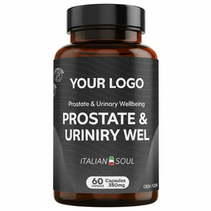 Prostate Urinary Wellbeing 60 Cápsulas 350mg PBX Suplemento Dietético RedMoringa OEM Marca Privada Hecho en Italia Cuidado Personal Masculino - Product Image 1