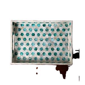 Deluxe Quality Wood MOP Serving Tray <b>Luxury</b> Design <b>Chocolate</b> Serving Tray for Home Decorative Ramadan Tray At Best Price - Product Image 1