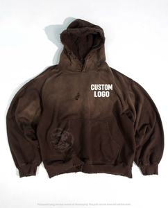 OEM Nouvelle Mode Streetwear Soleil Délavé Vintage Pull en Coton Éponge Française Surdimensionné Délavé À Capuche Pour Hommes - Product Image 2