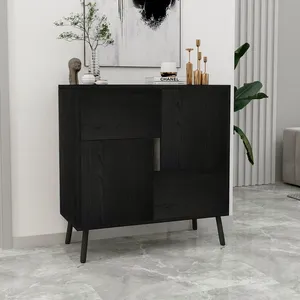 New Product C001 Multipurpose Cabinet Wood Black-Orma Marble With Doors Console Exclusive Home Design Ergonomic Home Furniture