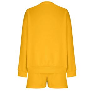 Conjunto Deportivo de Dos Piezas para Mujer, Invierno, Shorts y Top de Manga Larga, Tejido de Spandex/Poliéster, Diseño Liso, Transpirable, 2026 - Product Image 4