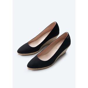 Sandali da donna con zeppa Espadrille in tela ricamata con rosa - Product Image 2