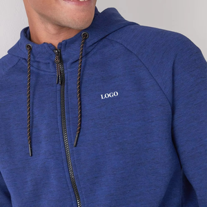 เสื้อมีฮู้ดผ้าฝ้าย100% มีซิปเต็มกระเป๋าสำหรับผู้ชายเสื้อผ้าลำลองผสมผ้าฝ้ายระบายอากาศได้ดีสวมใส่สบาย - Product Image 3