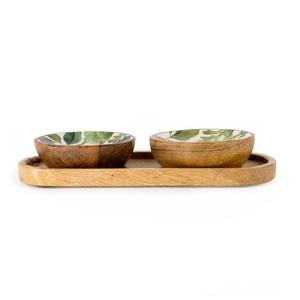 Plateaux de service en bois pour thé et café avec ensembles de bols avec des motifs qui se fondent parfaitement dans les intérieurs modernes - Product Image 6