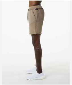 Street Wear Acid Washed and Worn Out Pants Male Loose Solid Color Thread Stitching Hip Hop Terry Shorts with Custom logos - Product Image 3