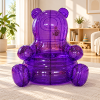 Fauteuil gonflable transparent en forme d'ours, canapé pneumatique en PVC pour chambre d'enfant, décoration intérieure, mobilier de fête, siège lounge intérieur