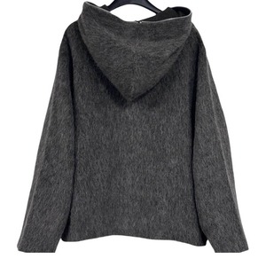 High Quality Wool Knitted <b>Men</b> Zipper Mohair <b>Hoodie</b> Winter Wear Zip up Casual Custom Logo Solid <b>Grey</b> Mohair <b>Hoodie</b> for <b>Men</b> - Product Image 2